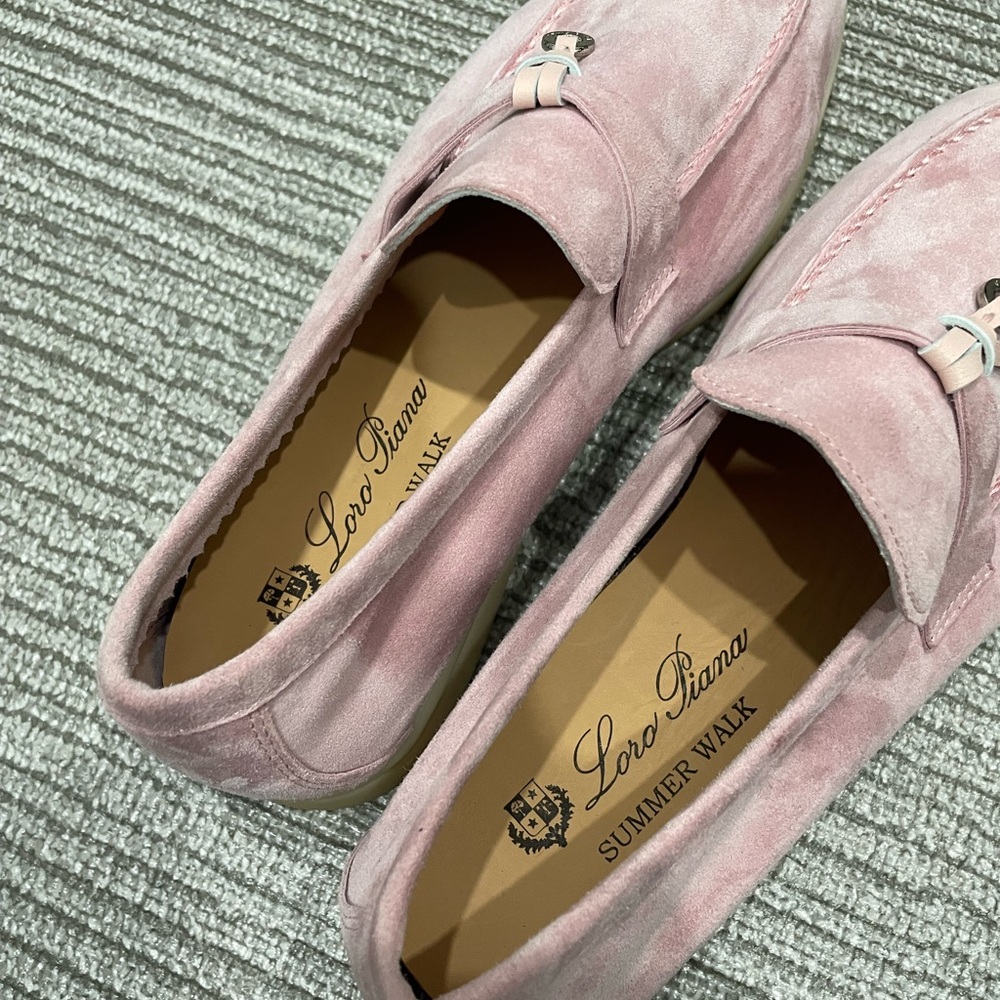Loro Piana Brand New Women's Pink Loafers - Picture 3 of 5